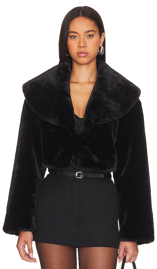 LAMARQUE Danika Cropped Jacket in Black.  XL. Also in