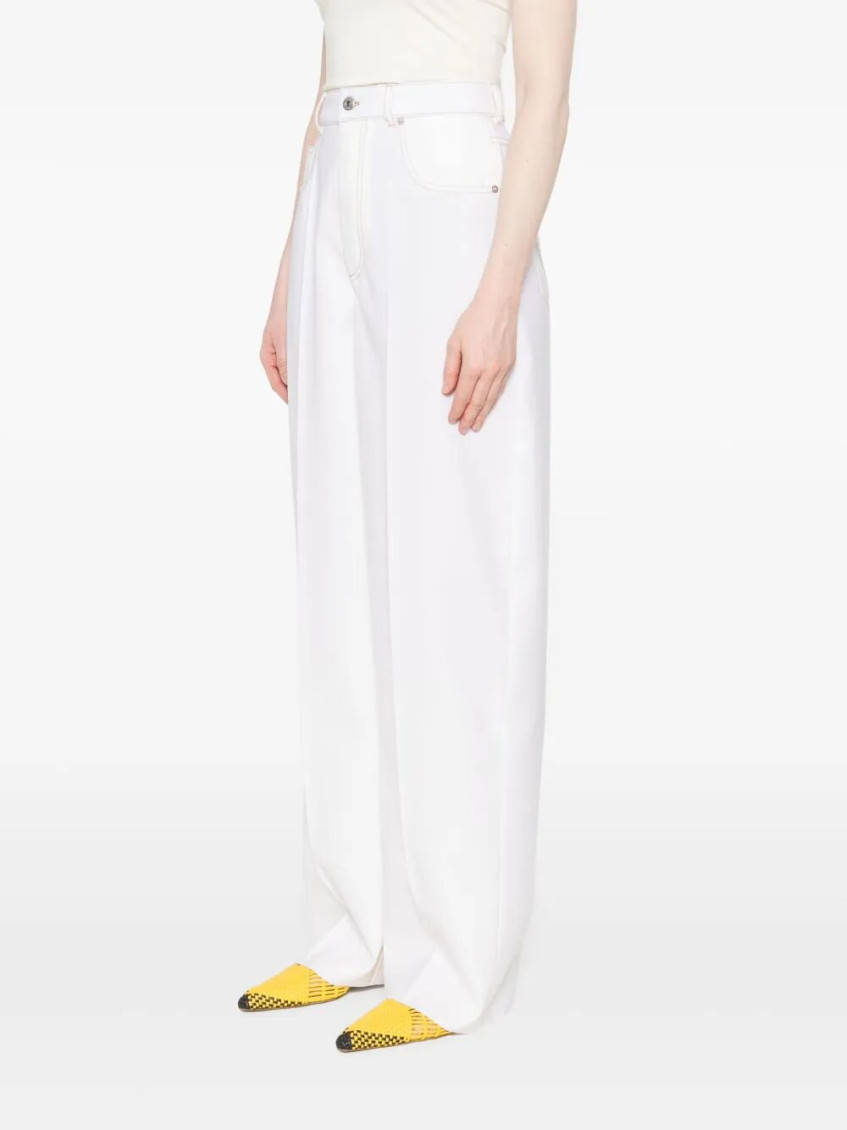 White Straight-Leg Pants