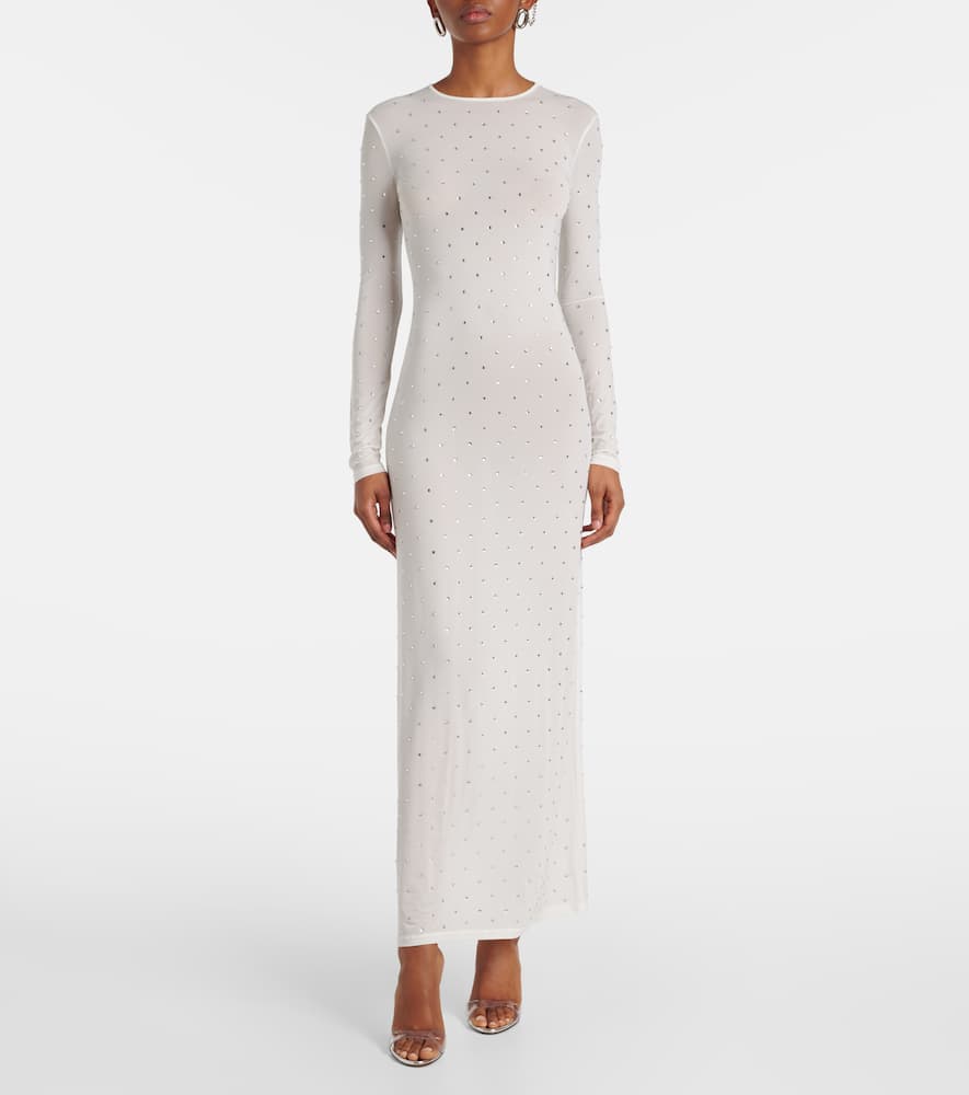 Bridal crystal-embellished maxi dress