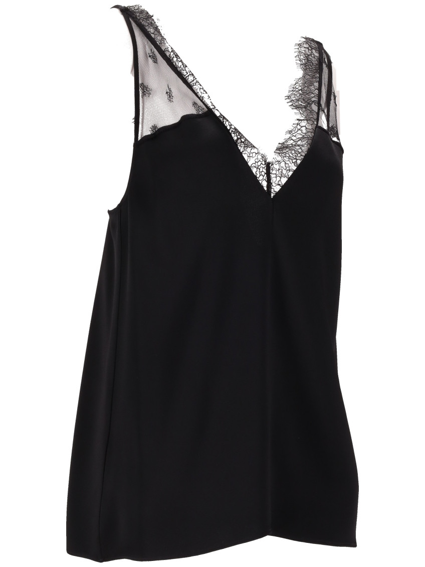 Black Envers Satin Slip Top
