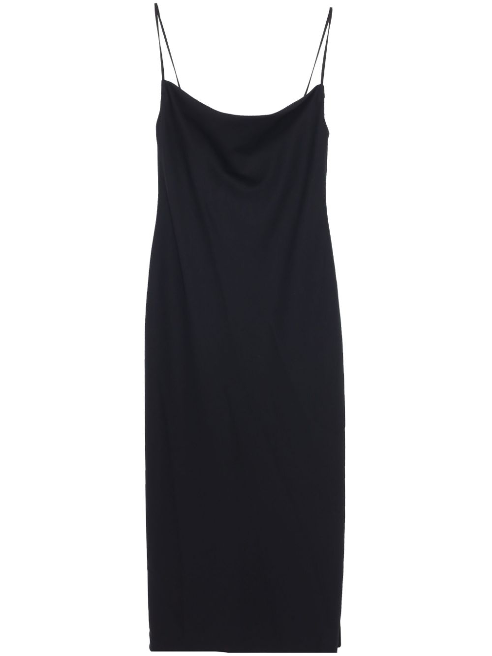 Silk spaghetti-strap dress - Black