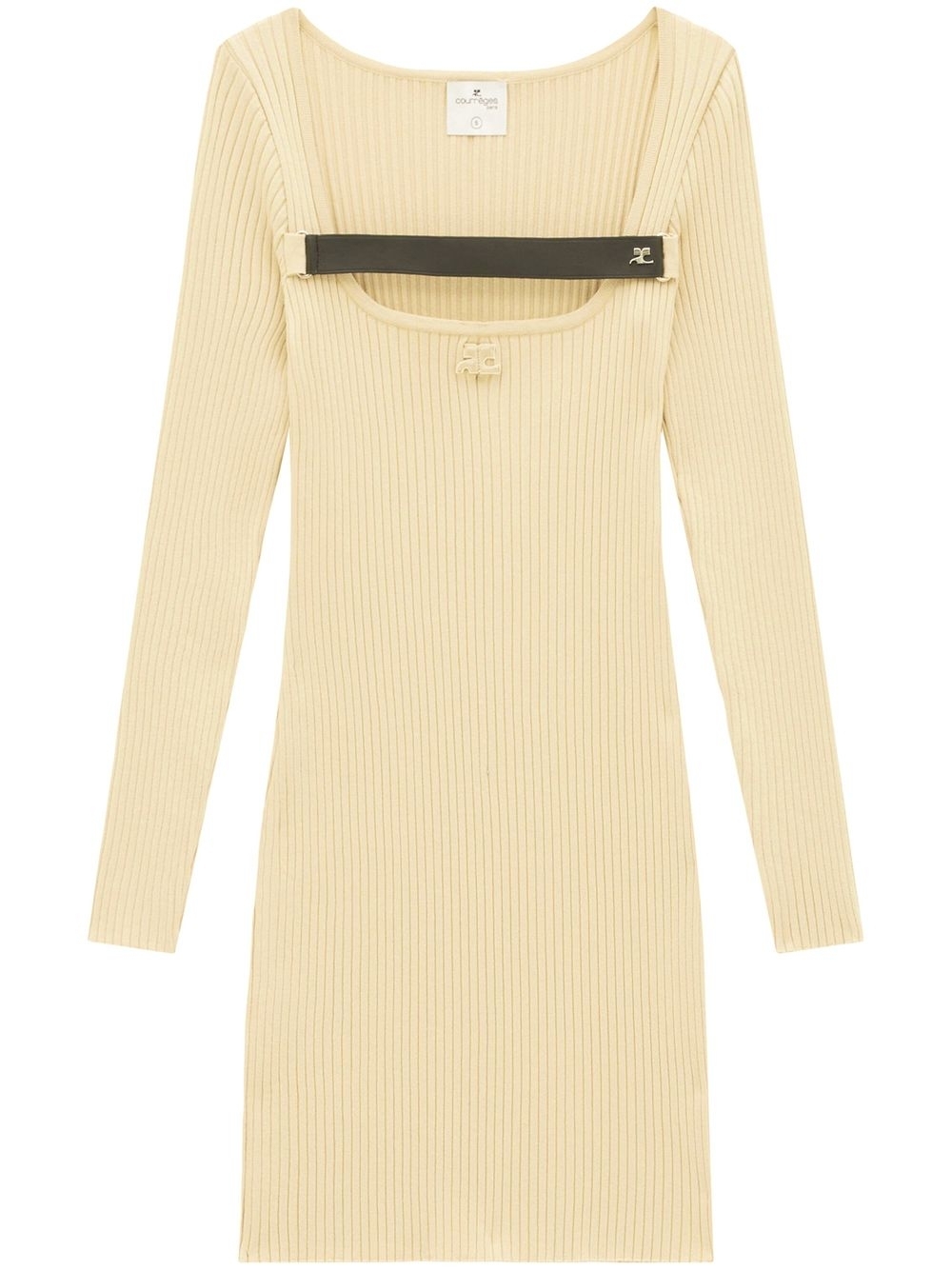 Racer rib knit dress - Neutrals