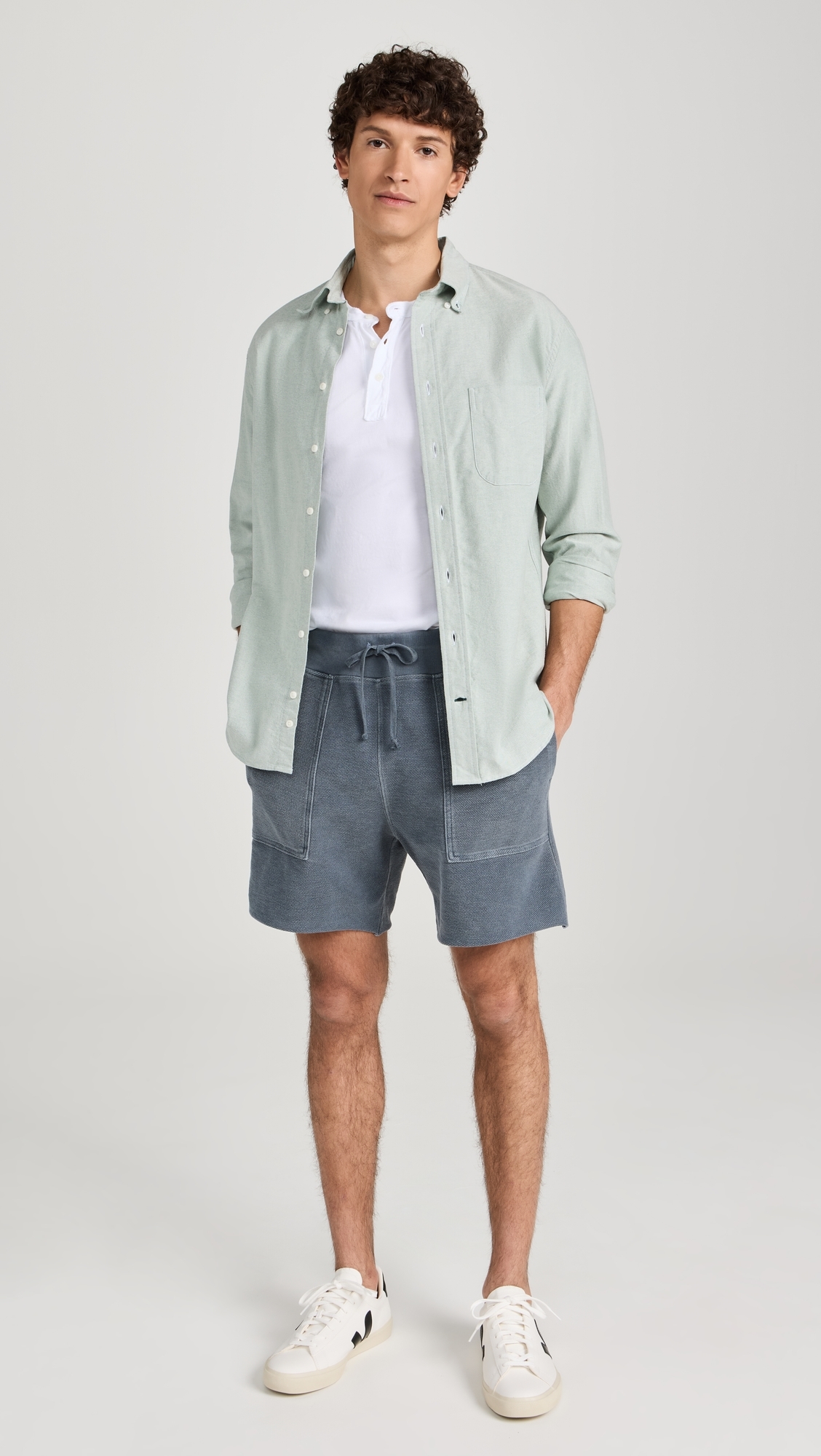 Short Sleeve Supima Henley White