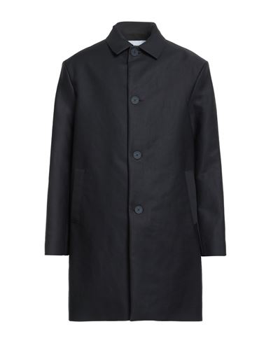 Maison Kitsuné Man Overcoat & Trench Coat Navy Size XL Cotton