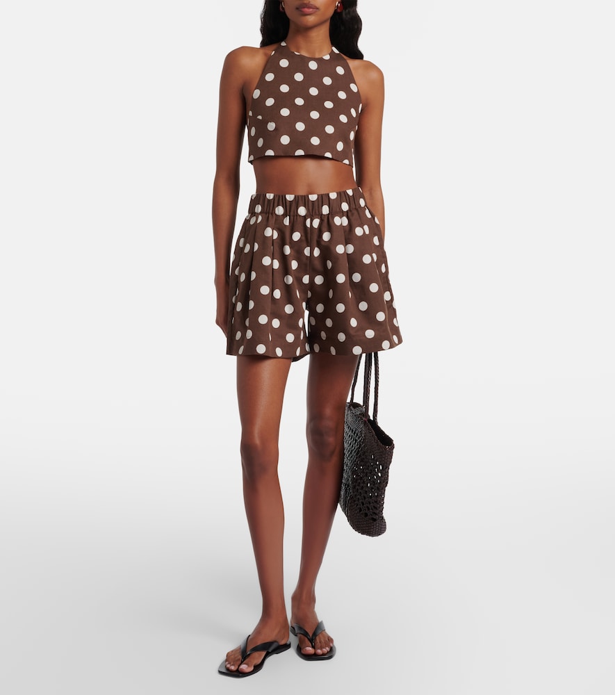 Marseille linen and cotton crop top