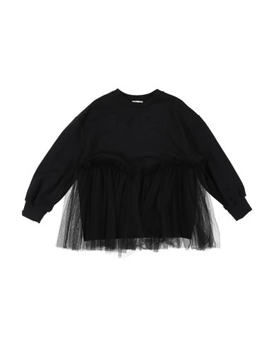 Kid Girl Sweatshirt Black Size 10 Cotton, Elastane, Polyamide