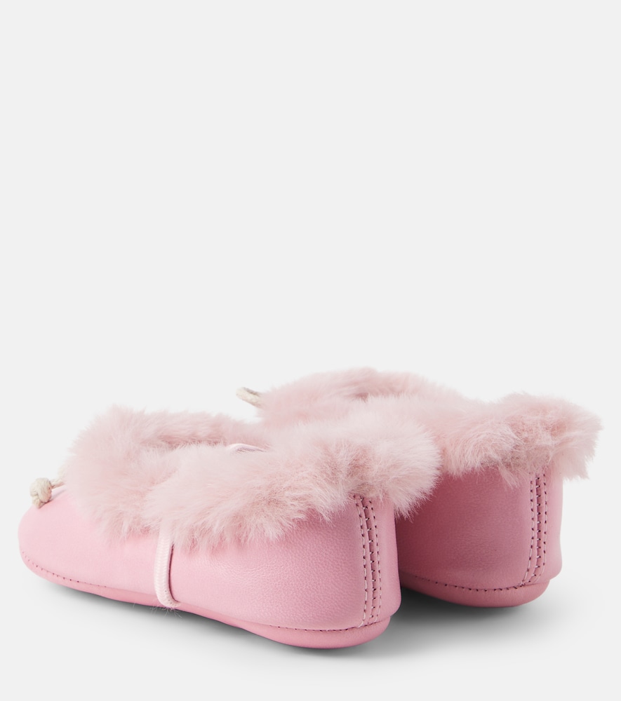 PèPè Baby Shearling-lined leather ballet flats