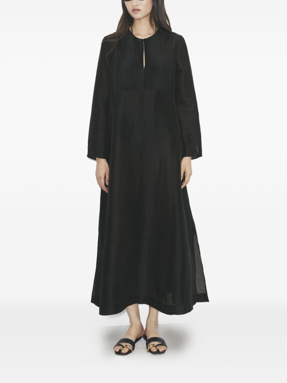 Linen and silk long kaftan