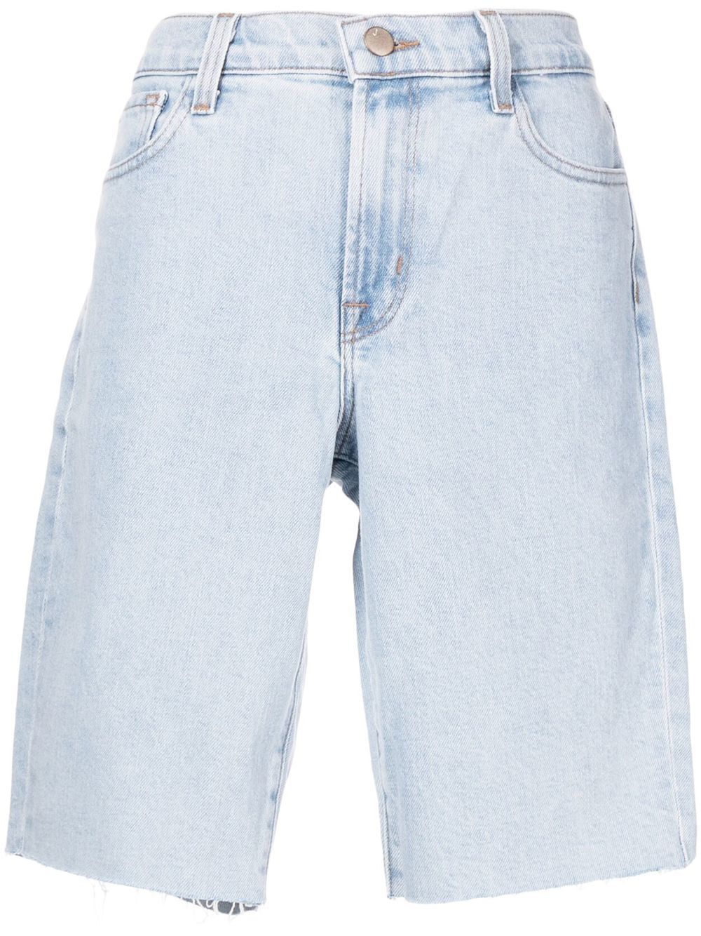 Mid-length denim-shorts - Blue