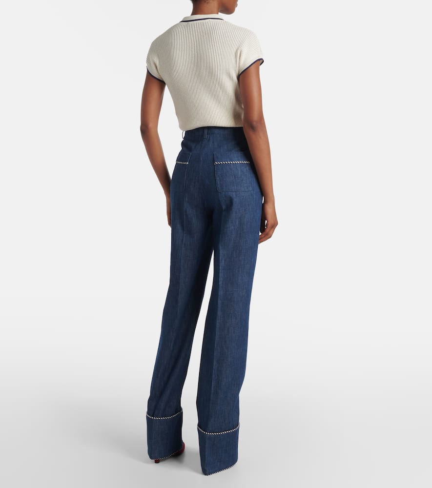 Chambray straight pants