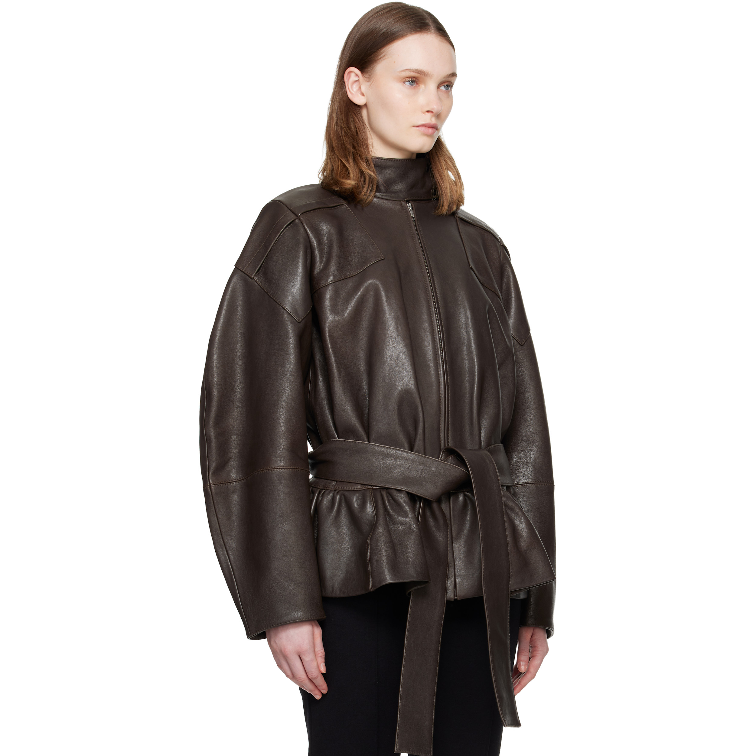 Khaki Julia Leather Jacket