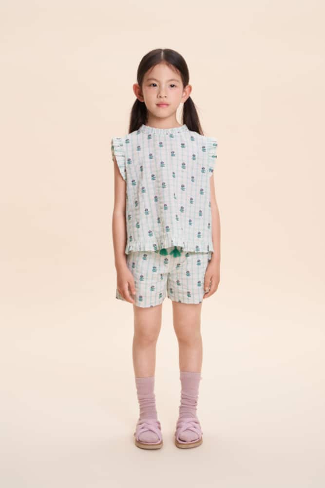 C'era Una Volta Mika floral checked cotton shirt