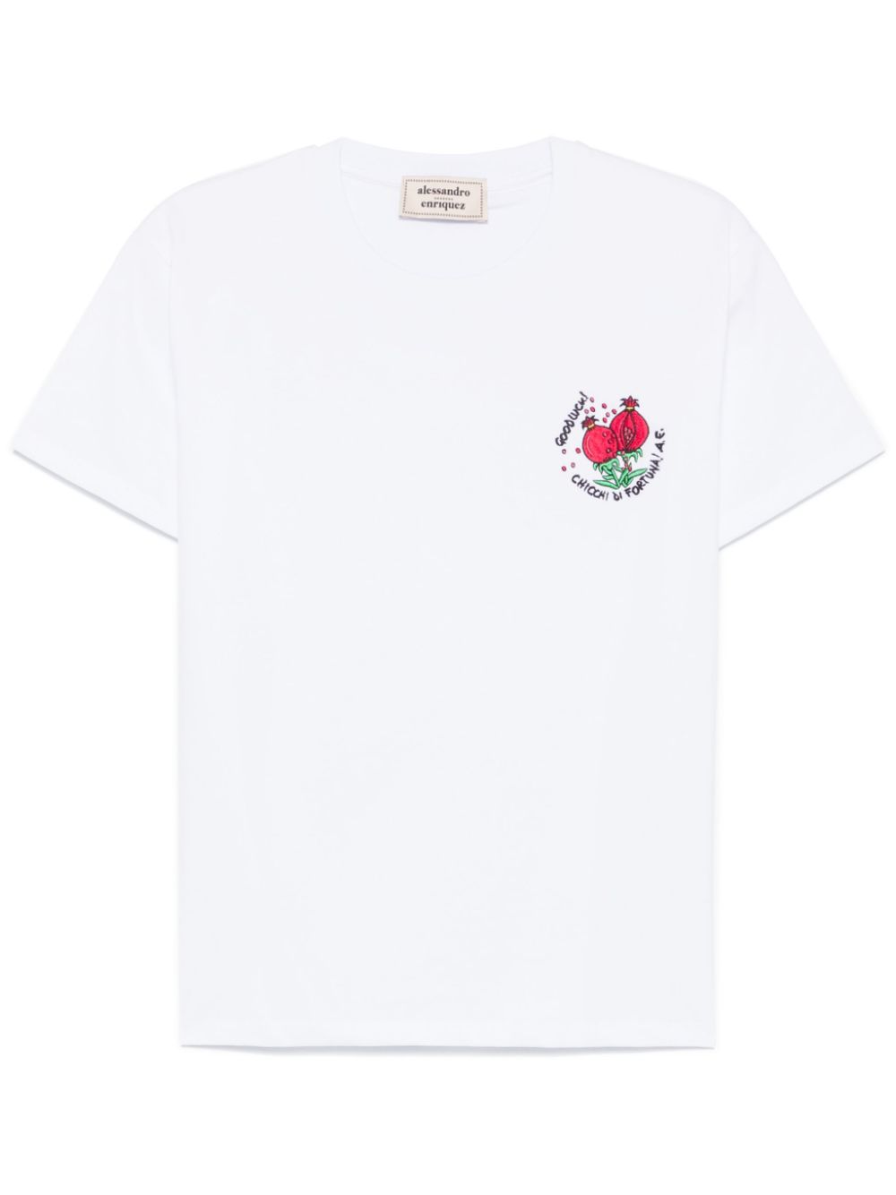 Slogan-embroidered T-shirt - White
