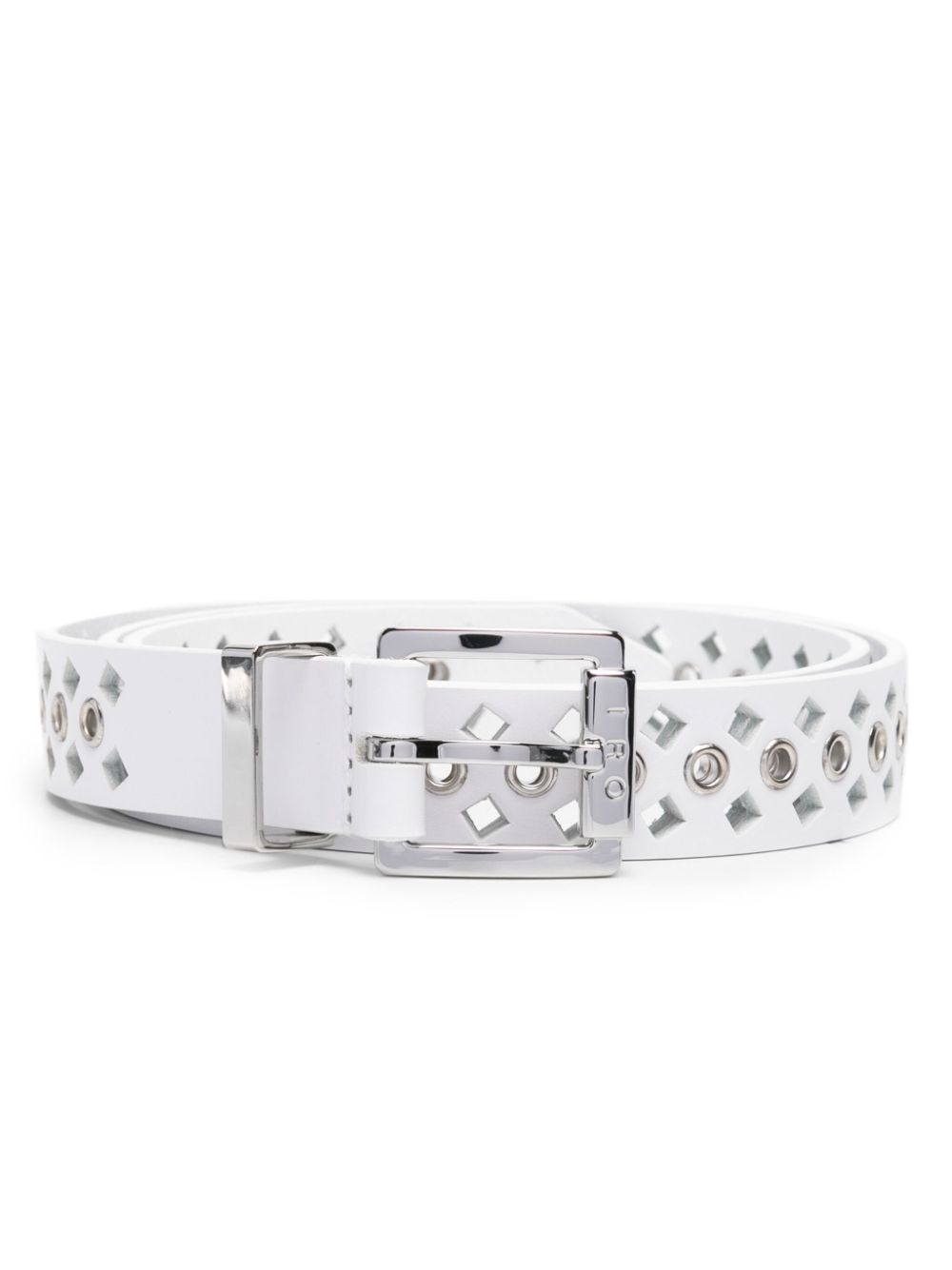 Atlas leather belt - White