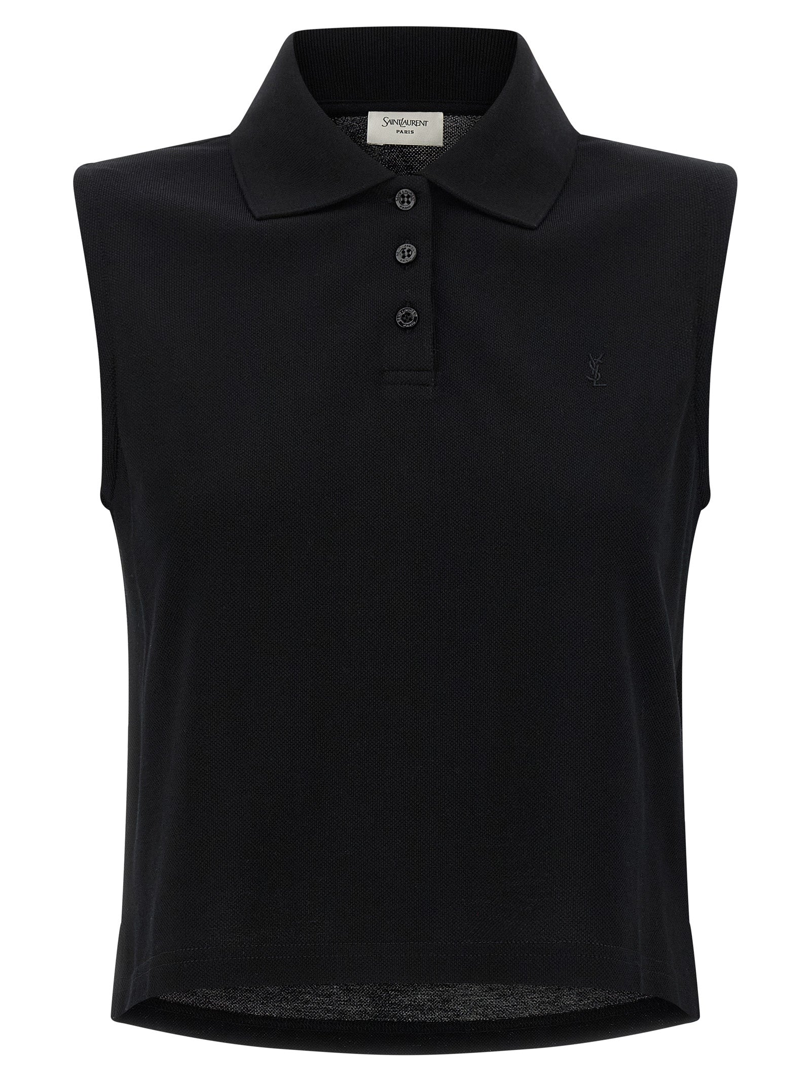 Logo-Embroidered Cotton Piqué Tank Top — Black