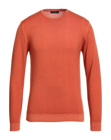 Vintage Man Sweater Orange Size XL Merino Wool
