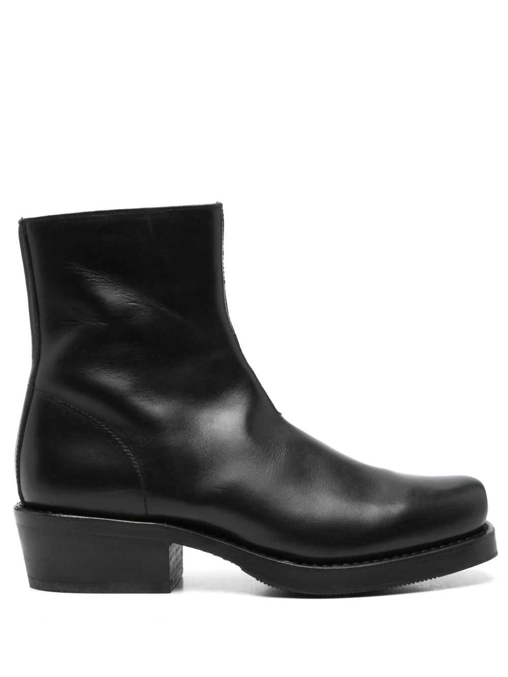 50mm leather ankle boots - Black