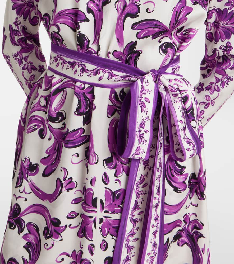 Majolica silk-blend minidress