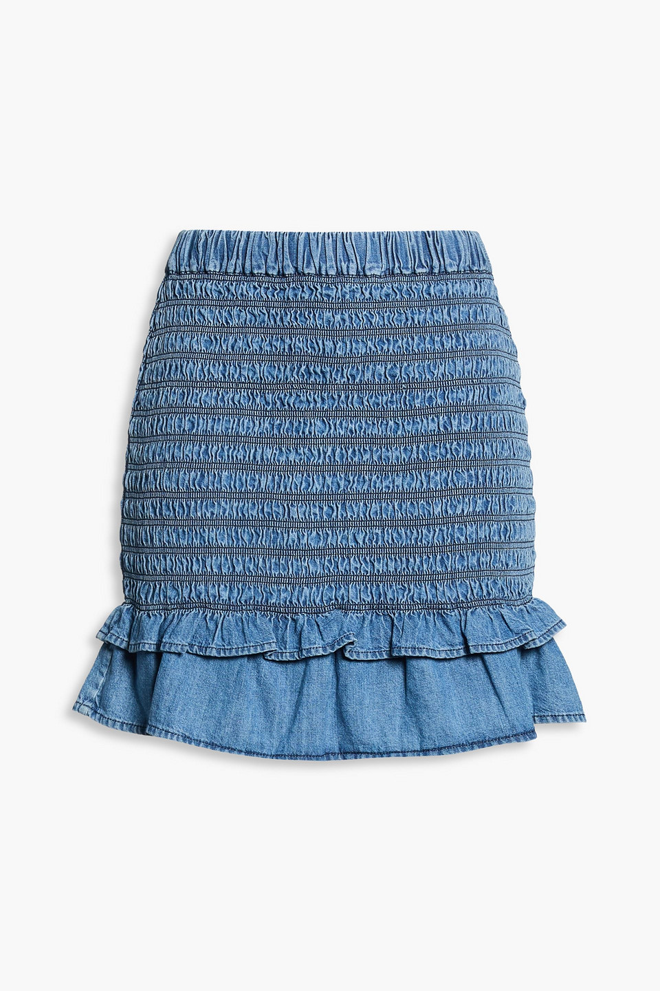 Dorela cotton-chambray mini skirt - Blue - FR 36