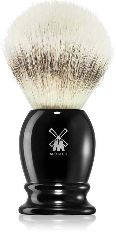 Mühle CLASSIC Silvertip Fibre® Black Resin pennello da barba Mediu