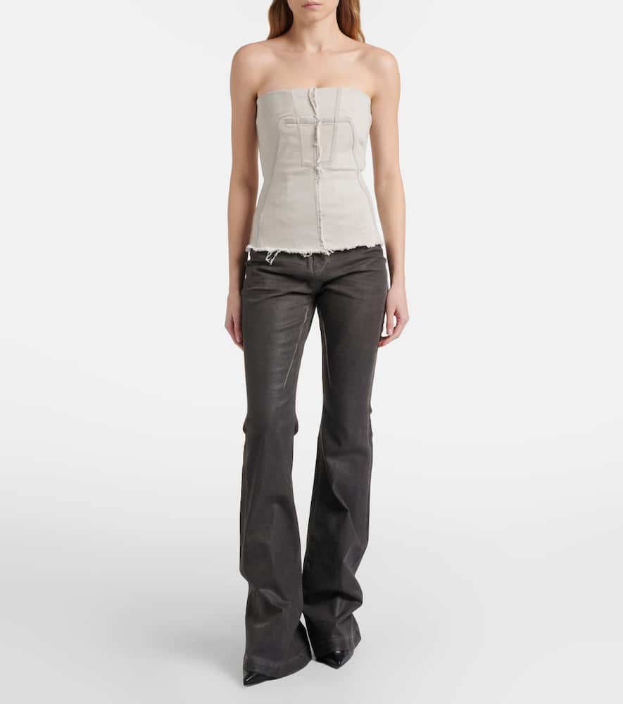 Strapless denim top