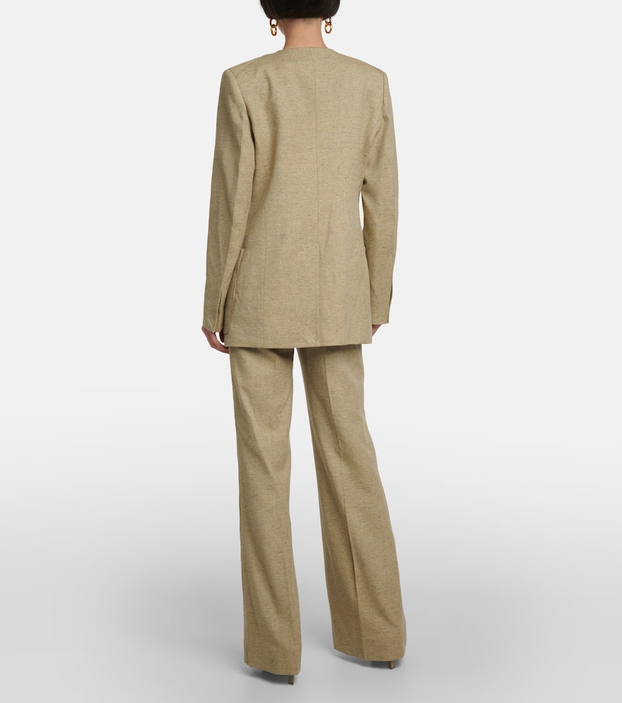 Single-breasted wool-blend blazer