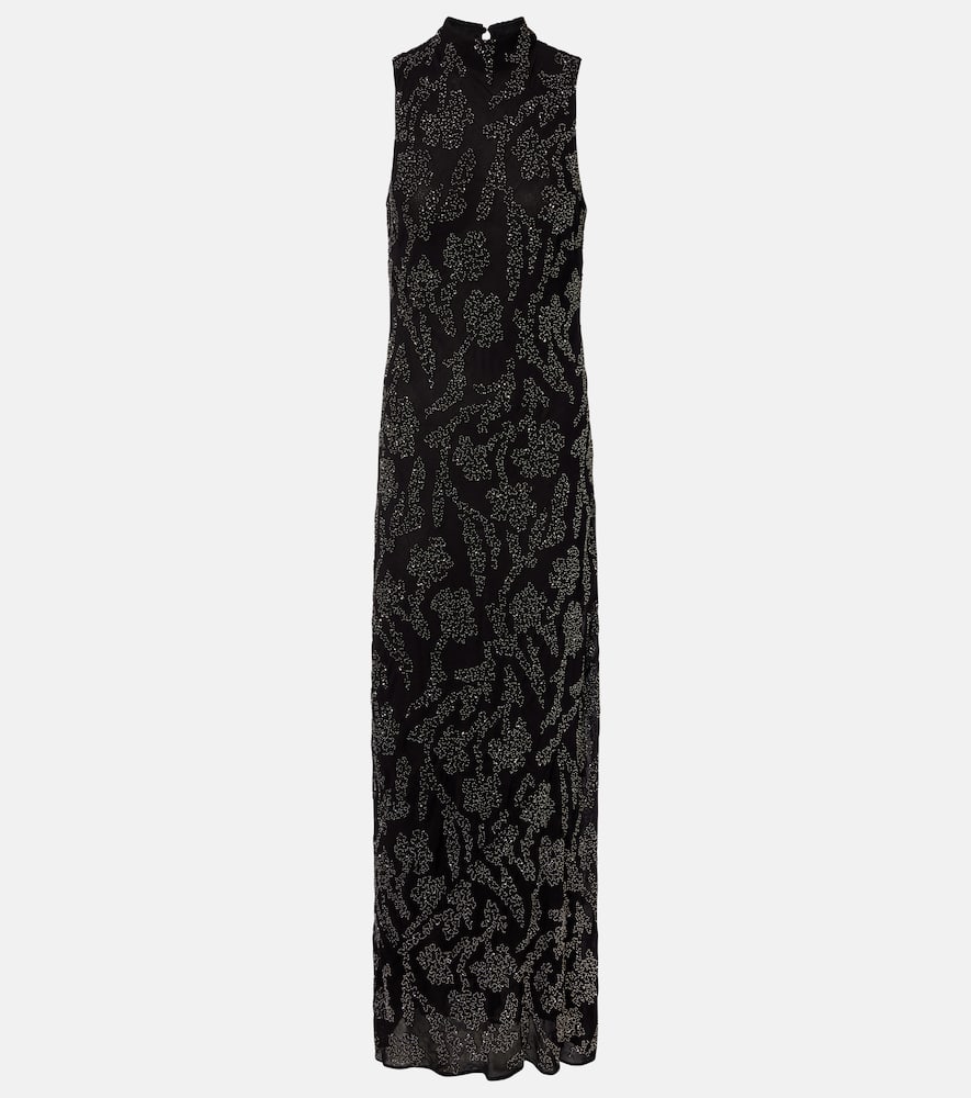 Sylven beaded georgette maxi dress