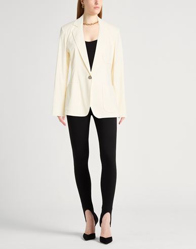P. a.r. o.s. h. Woman Blazer Cream Size M Cotton, Lyocell, Elastane