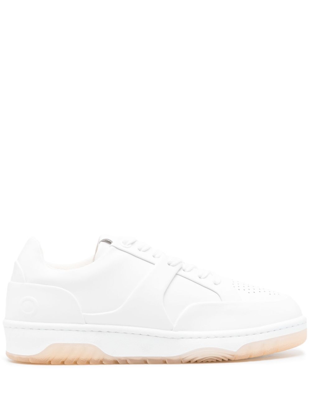 Lace-up leather sneakers - White