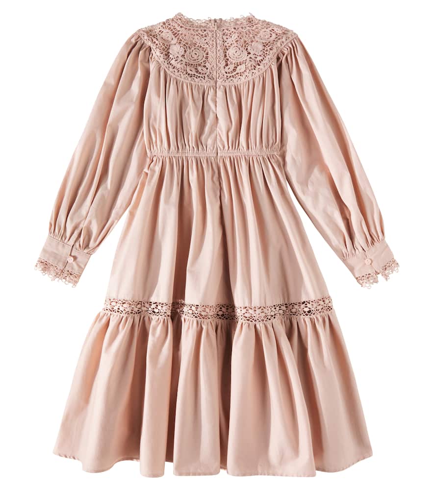 Petite Amalie Appliqué cotton poplin dress