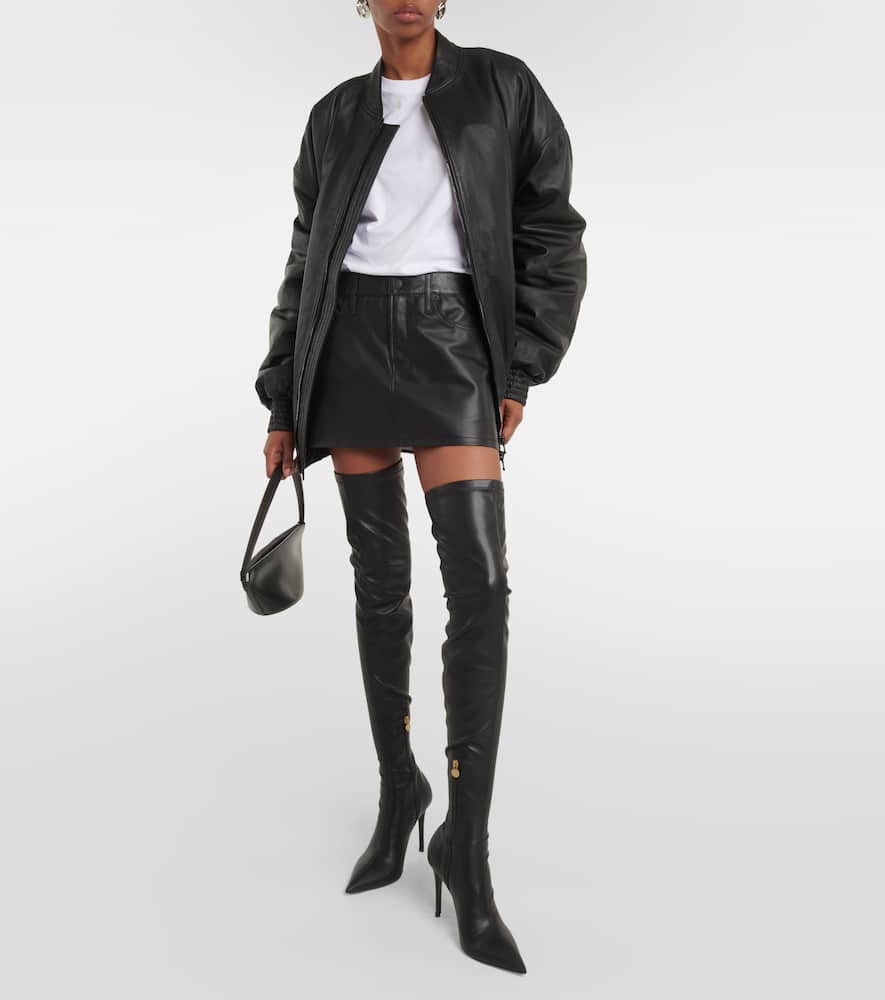 Micro leather miniskirt