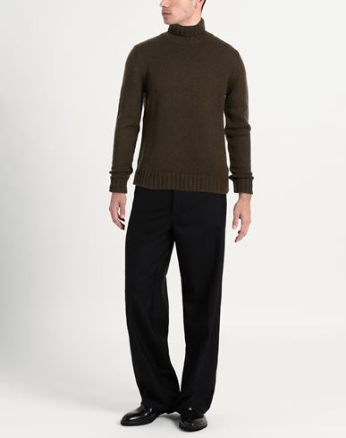 Man Turtleneck Dark brown Size 38 Baby alpaca wool, Merino Wool