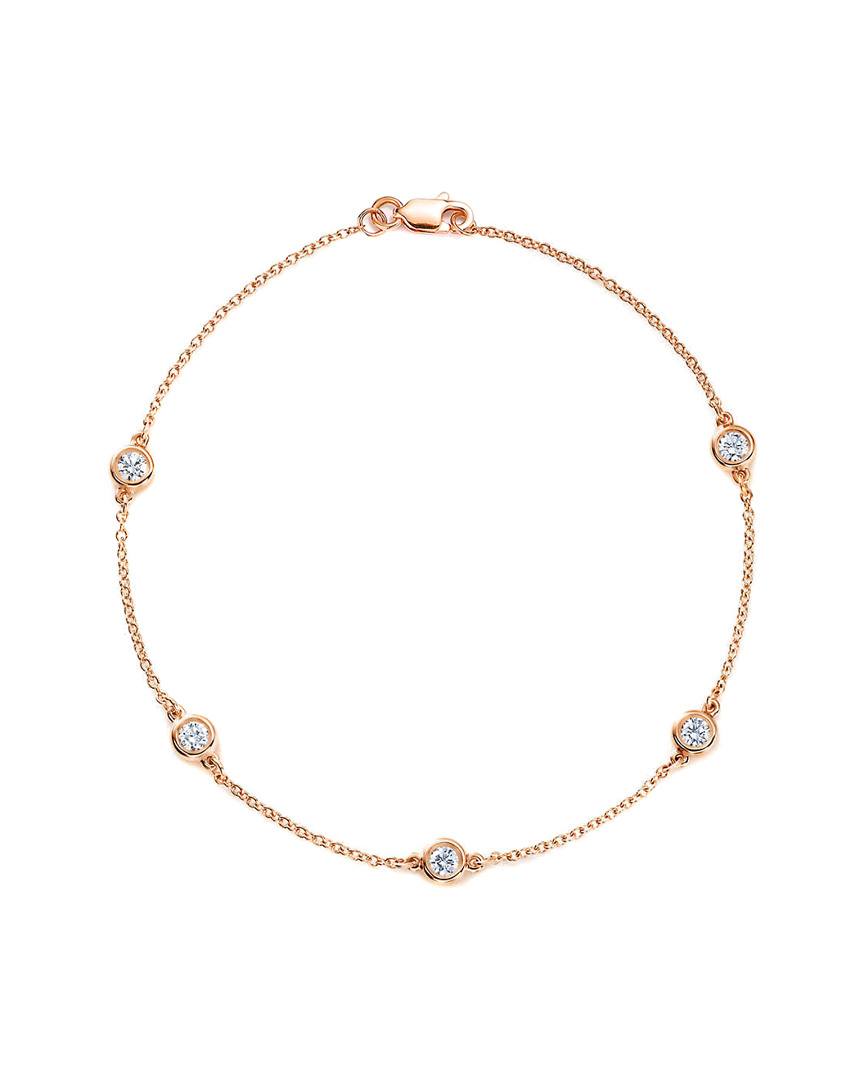 14K Rose Gold 0.75 ct. tw. Diamond Station Bracelet