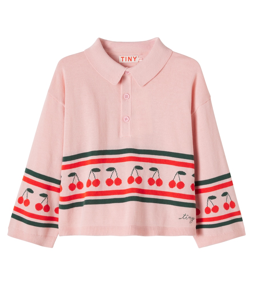 Cherries embroidered cotton sweater