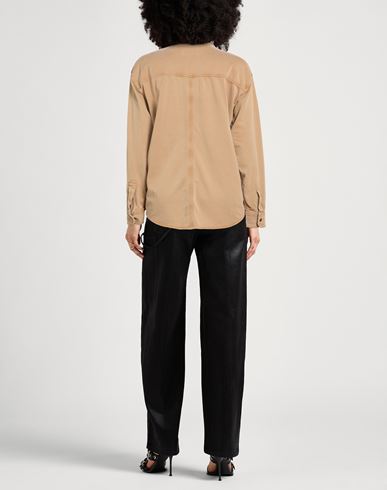 Woman Shirt Camel Size 4 Cotton