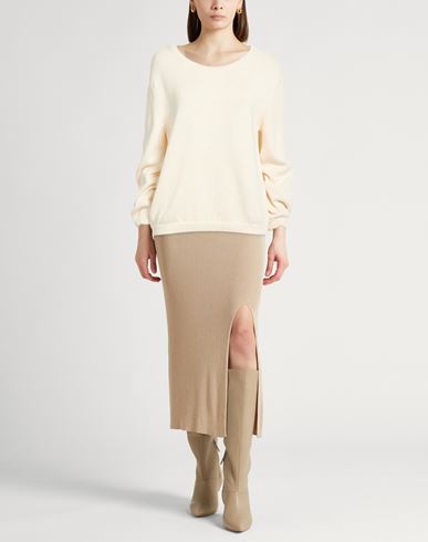 Woman Sweater Ivory Size M Cotton, Silk