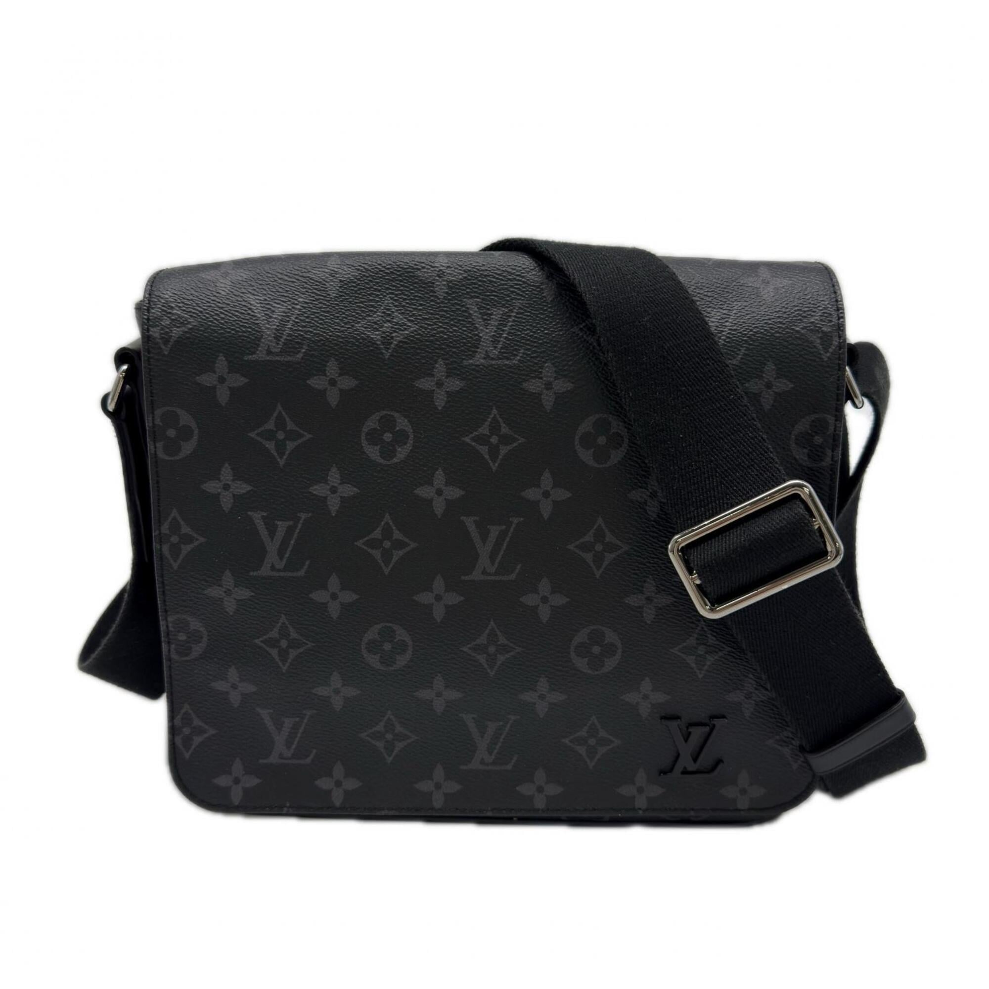 Louis Vuitton Monogram Eclipse Black Gray Coated Canvas Shoulder Bag Pre-Owned