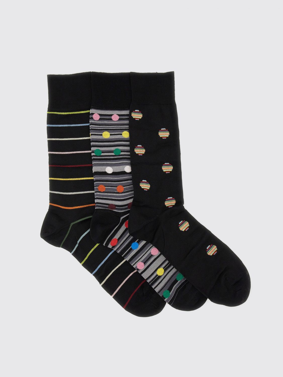 Striped polka-dot socks - Black