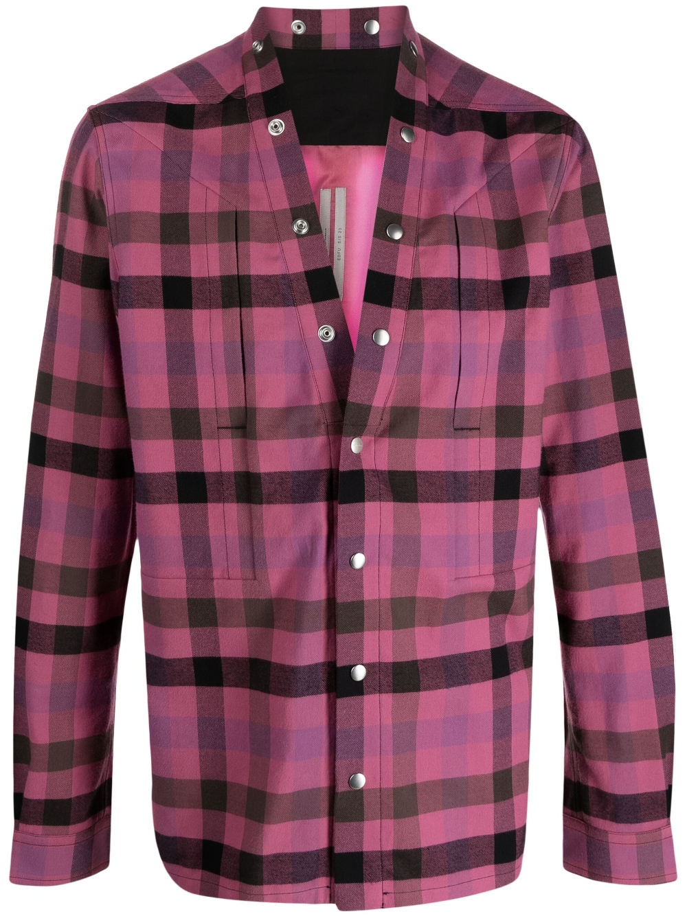 Gingham-check long-sleeve shirt - Pink