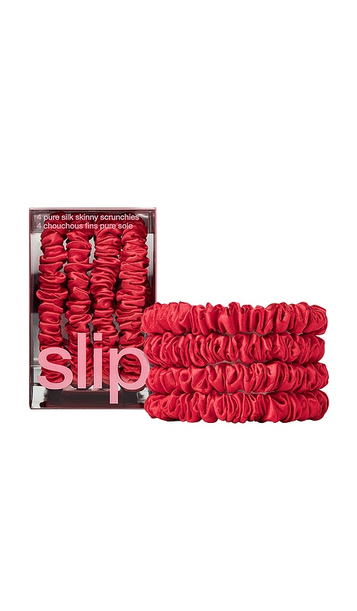 Slip Skinny Scrunchies Set Of 4 in Red