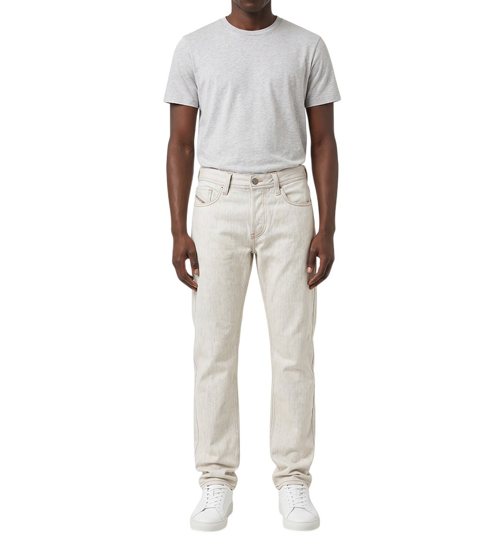 White Straight Mid Rise Jeans