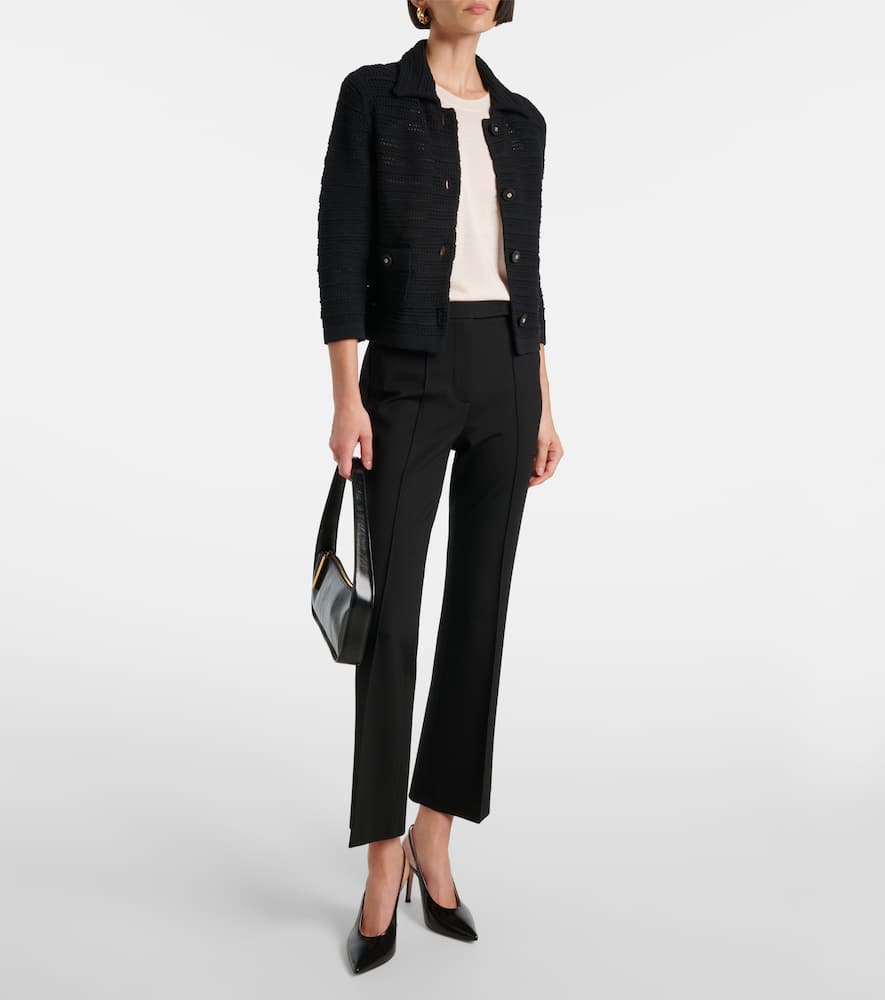 Precise Pointelle cotton-blend cardigan