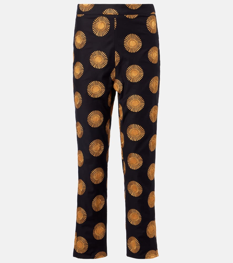Isola printed cotton-blend straight pants