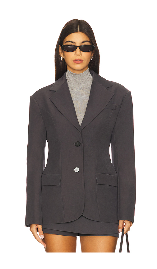 Line & Dot Ida Hourglass Blazer in Black. L. Also in S
