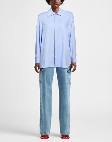 Woman Shirt Light blue Size 10 Cotton