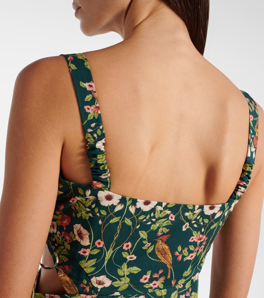 Verano cutout floral cotton midi dress