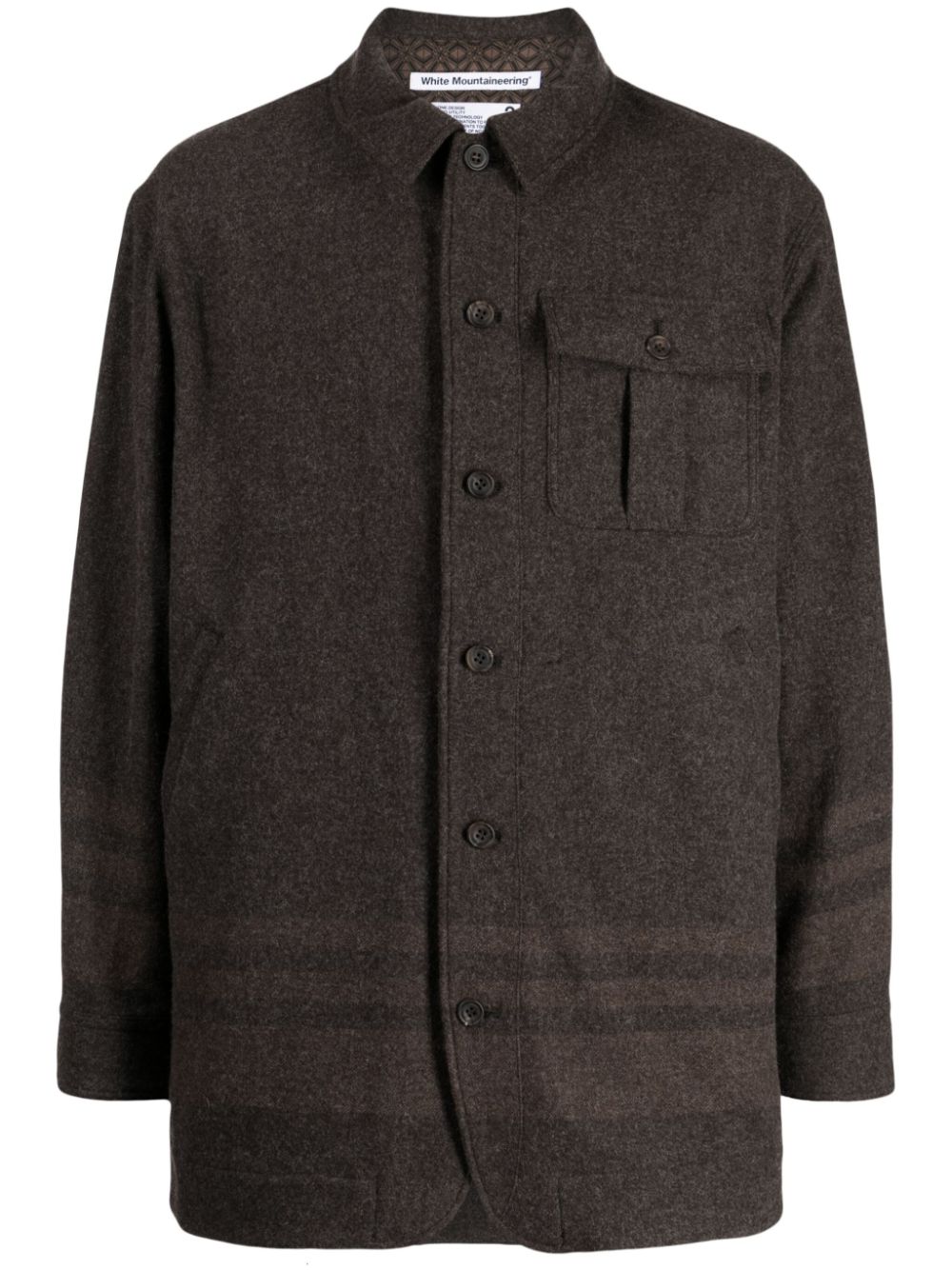 Classic-collar button-up jacket - Grey