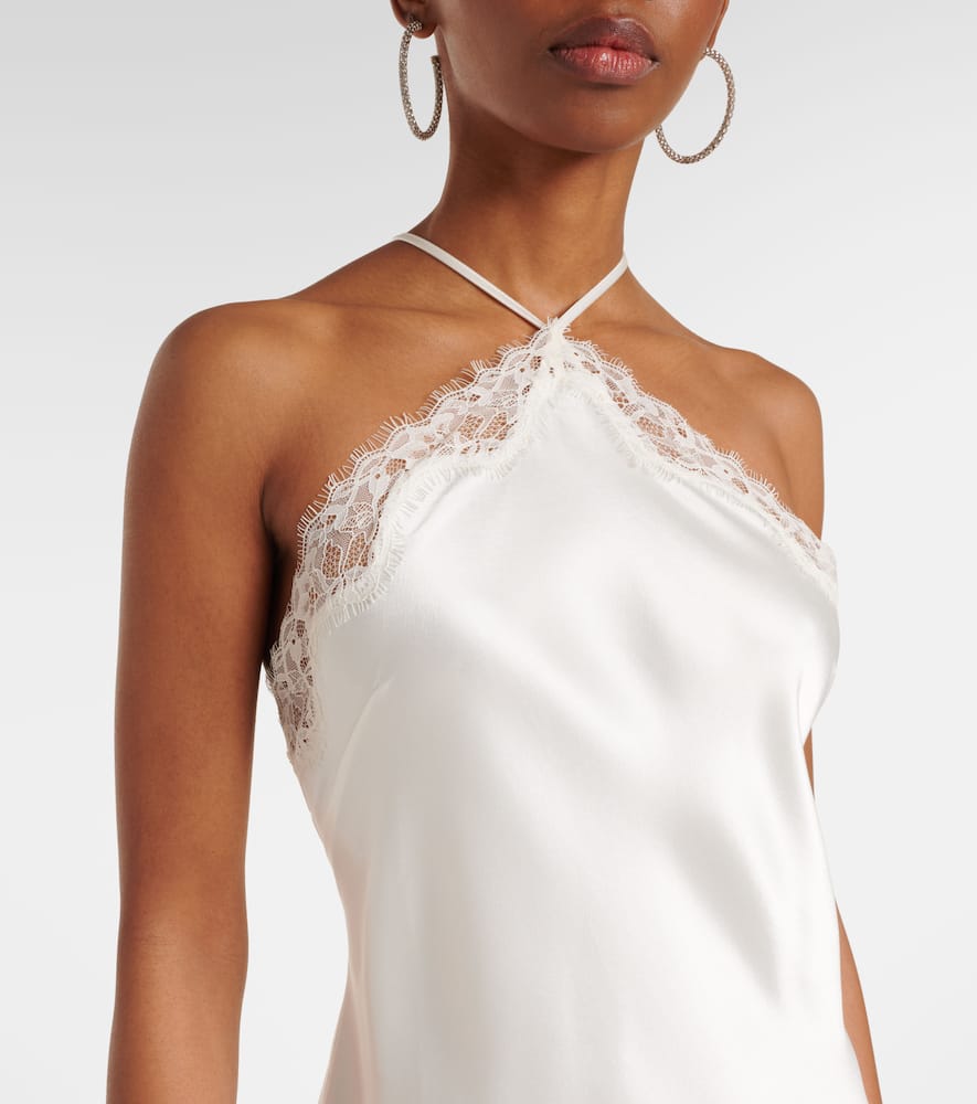 Rixo Bridal Harlan lace-trimmed satin slip dress