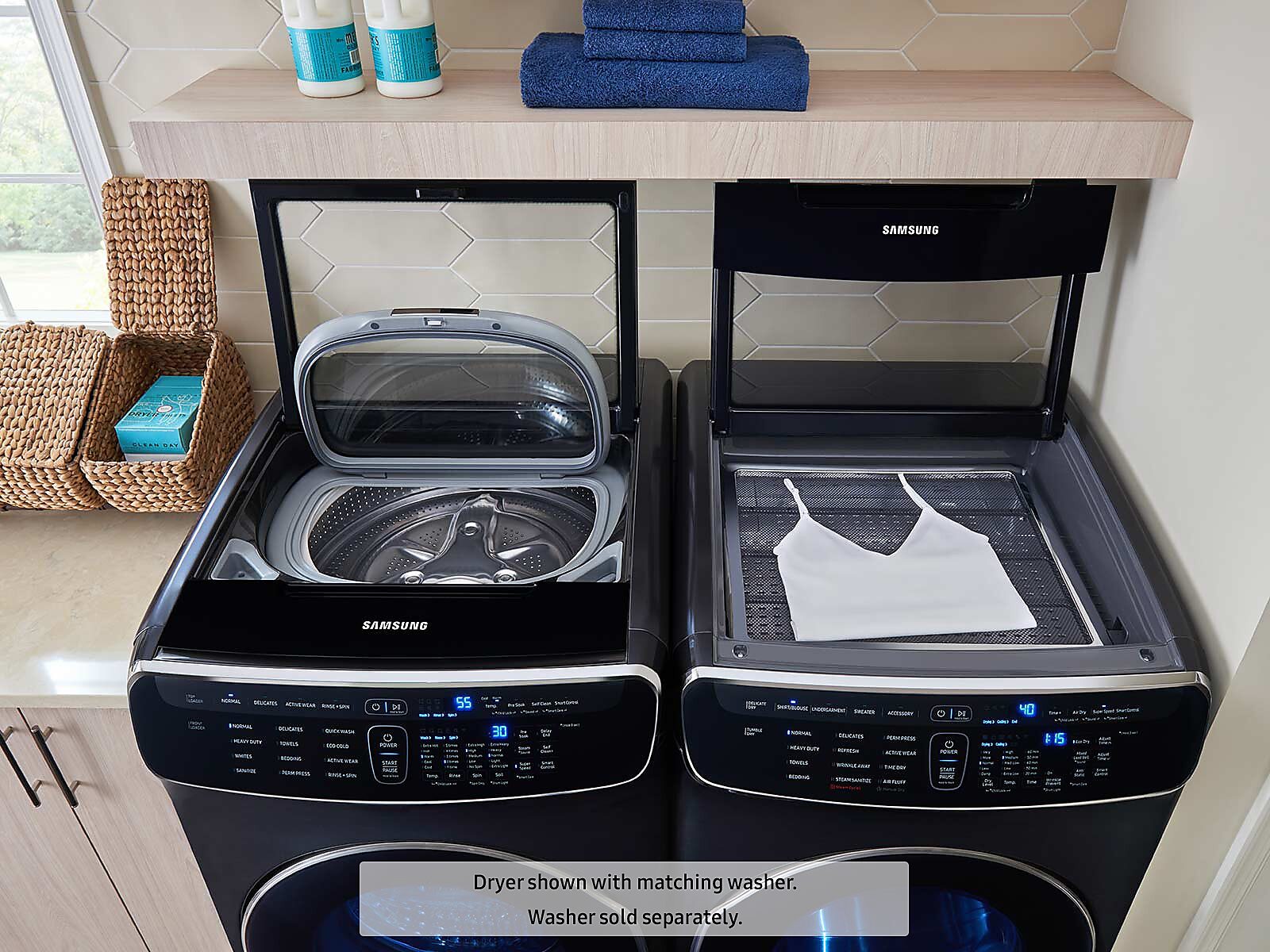 7.5 cu. ft. Smart Electric Dryer with FlexDry™ in Black Stainless Steel(DVE60M9900V/A3)