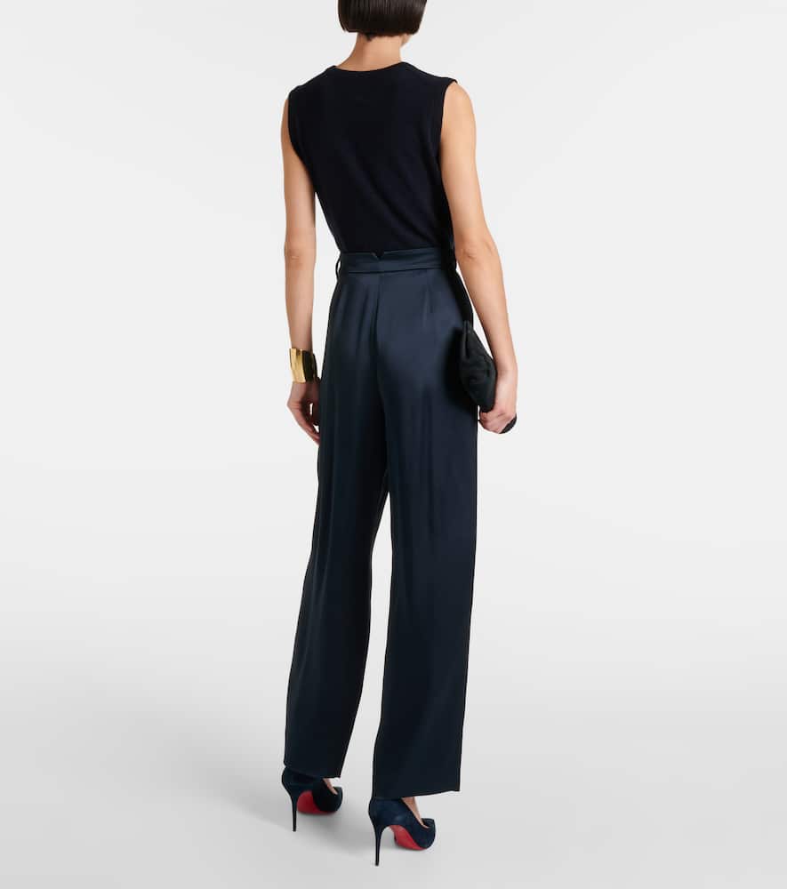 High-rise wide-leg pants